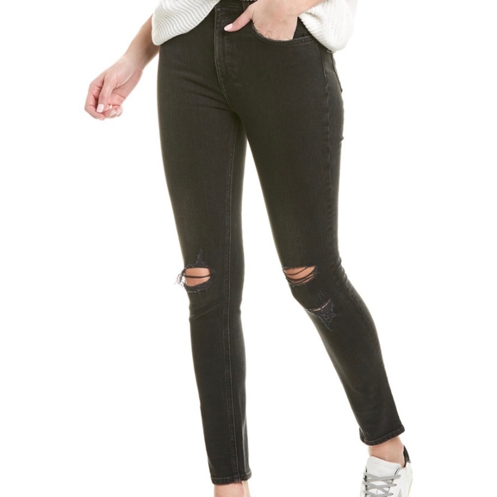 Rag & Bone skinny black jeans rock with holes